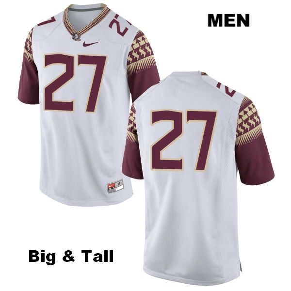 Men's NCAA Nike Florida State Seminoles #27 Tyriq Withers College Big & Tall No Name White Stitched Authentic Football Jersey EDX7469BQ